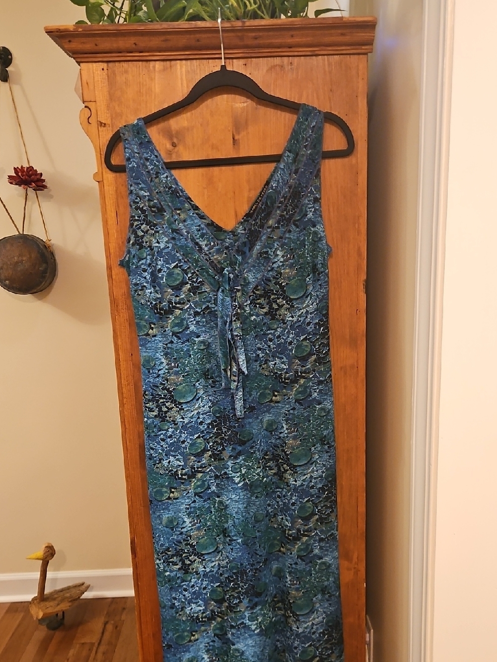 Isabel de Pedro  Mr. Cat. Blue Green Patterned Midi Dress